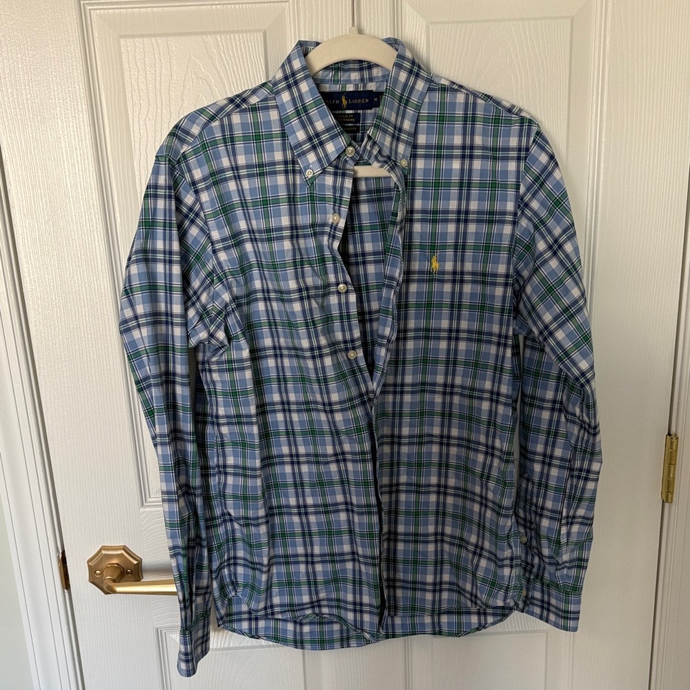 Polo by Ralph Lauren Men's Plaid Shirt in Blue and Green